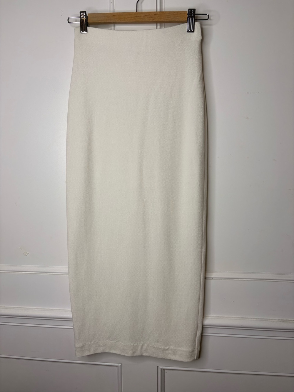 Babaton Off-White Midi Pencil Skirt